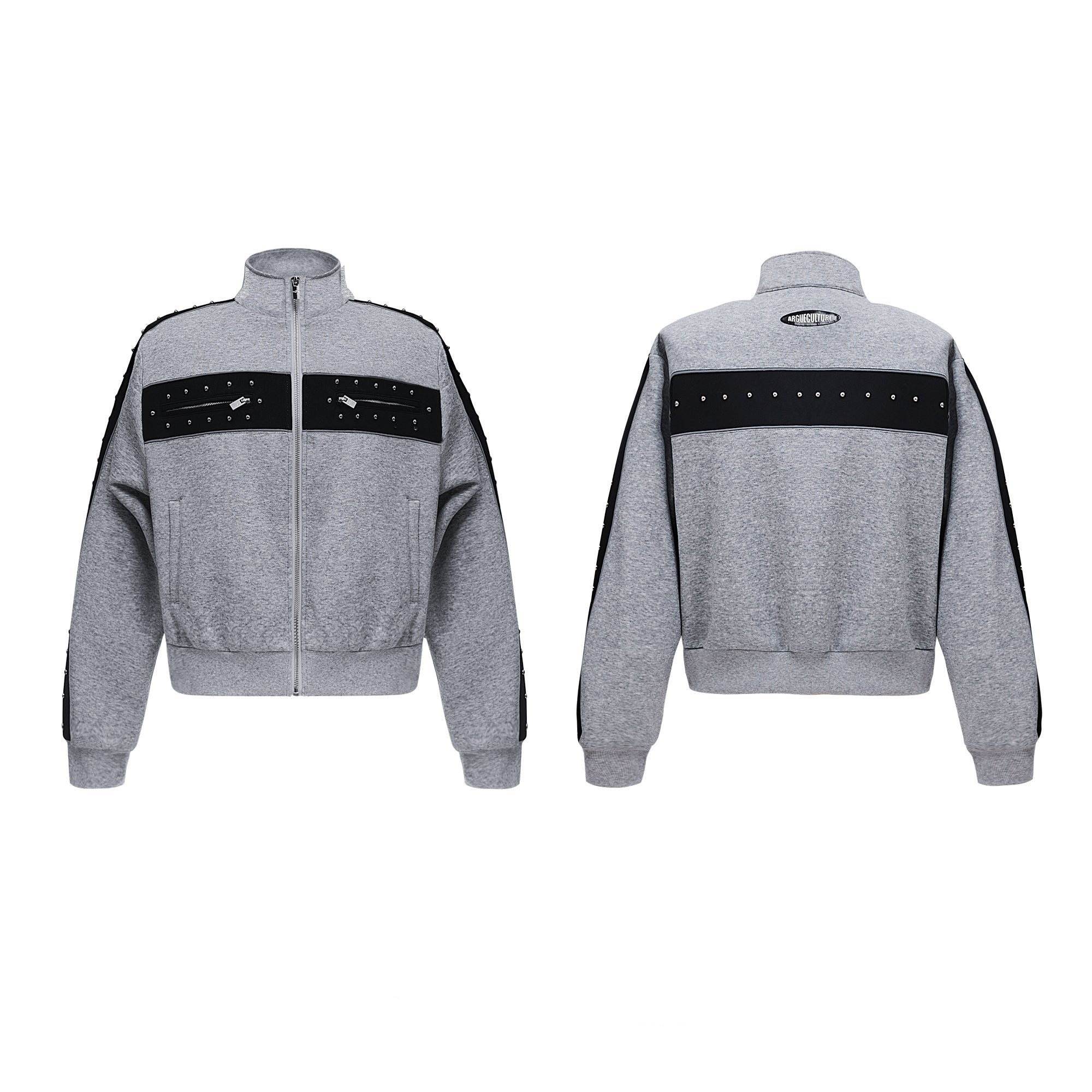 【24s Oct.】Metal Rivet Casual Silhouette Short Hoodie + Casual Pants-IYAMIUIO