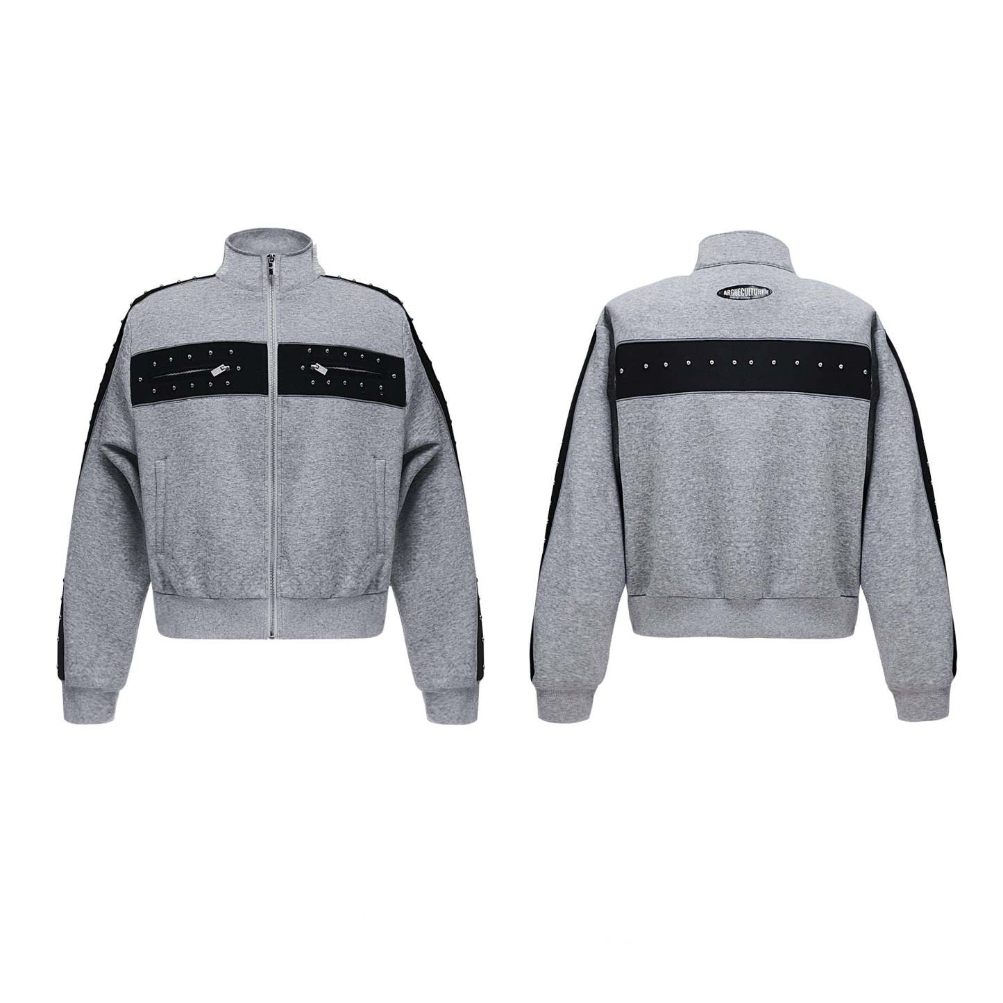 【24s Oct.】Metal Rivet Casual Silhouette Short Hoodie + Casual Pants-IYAMIUIO