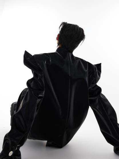 【23s August.】Horn-shaped Leather Jacket-IYAMIUIO