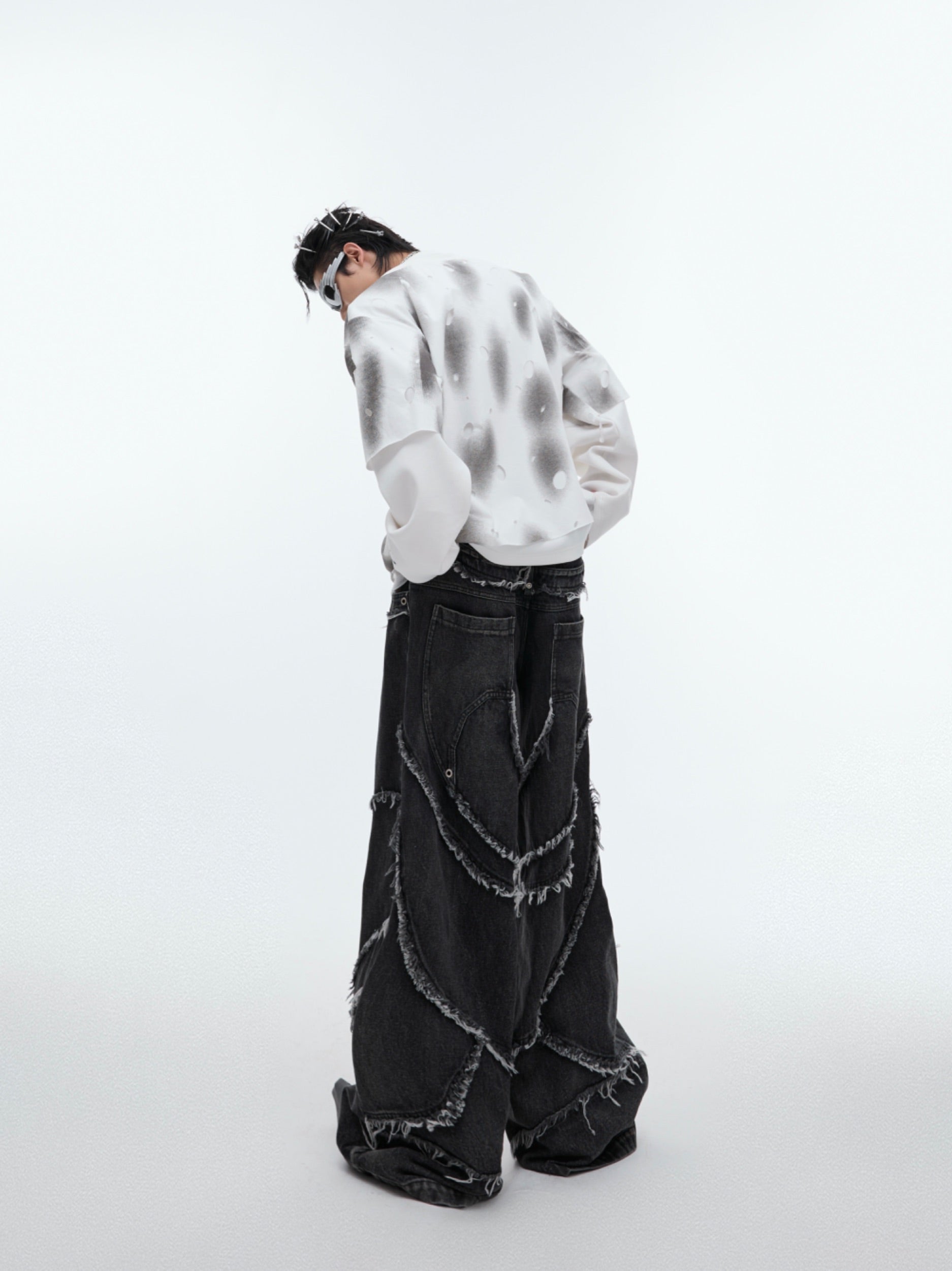 【24s Sep.】Retro Two-piece Ripped Sweatshirt-IYAMIUIO