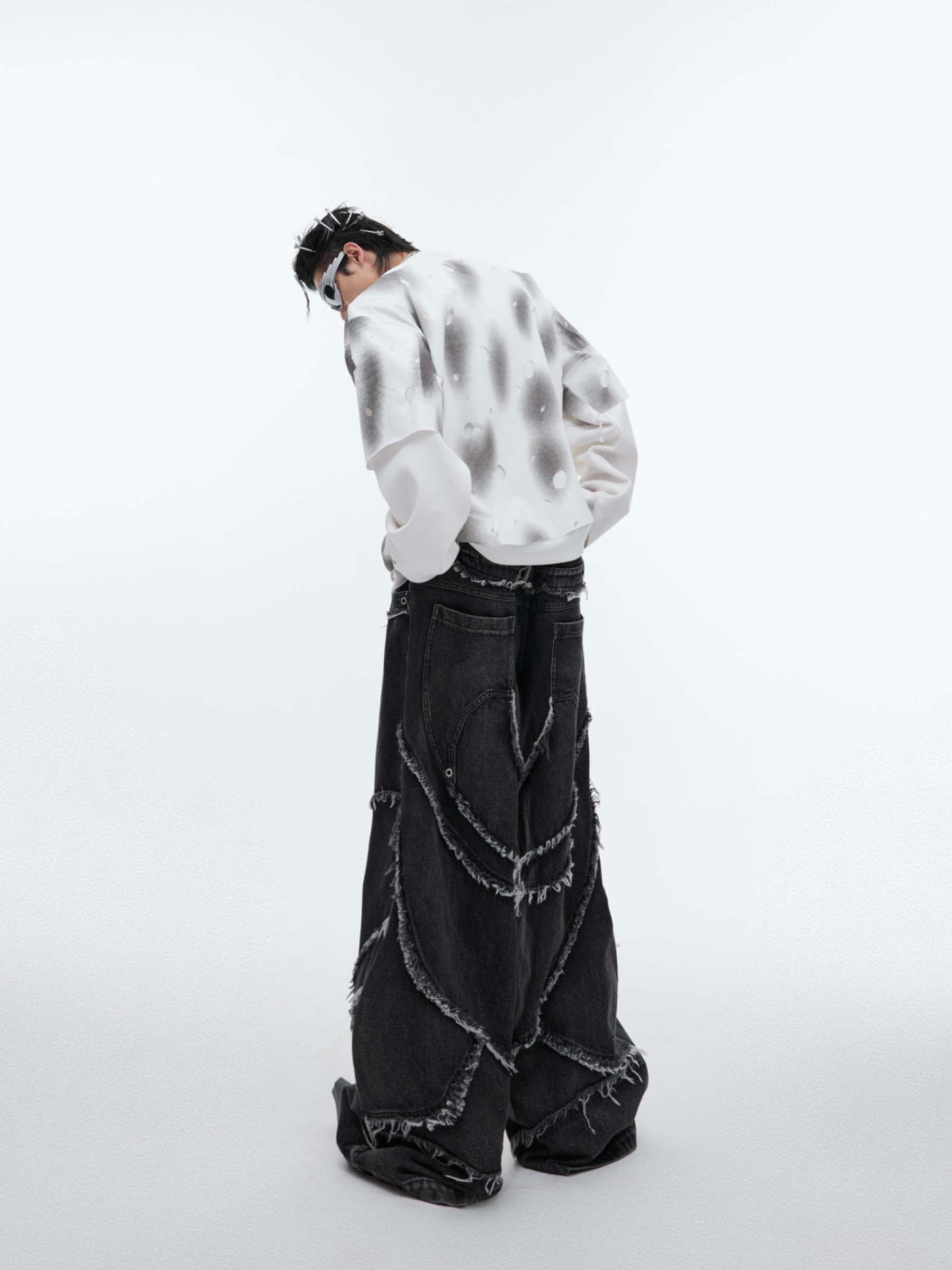 【24s Sep.】Retro Two-piece Ripped Sweatshirt-IYAMIUIO