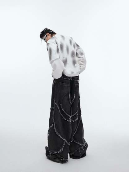 【24s Sep.】Retro Two-piece Ripped Sweatshirt-IYAMIUIO