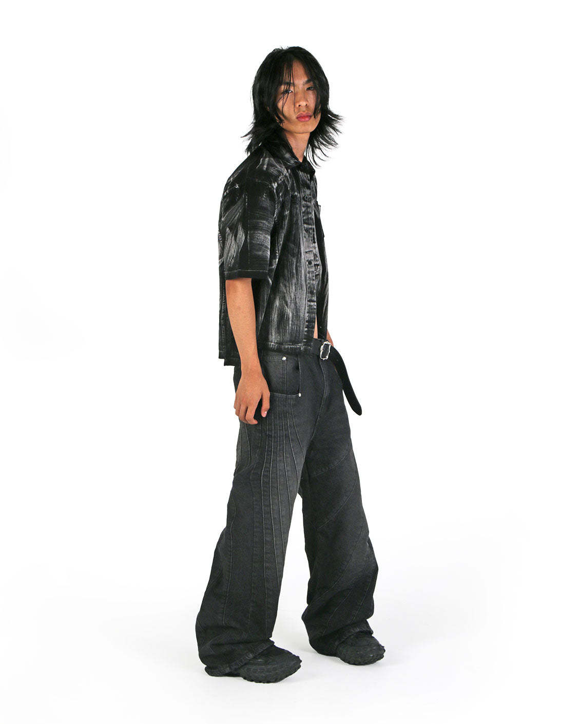 Brushed Shirt Black-IYAMIUIO