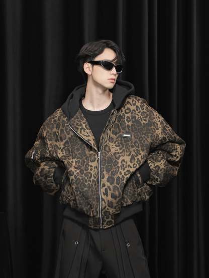 【24s January.】Retro Leopard Print Cotton Jacket-IYAMIUIO