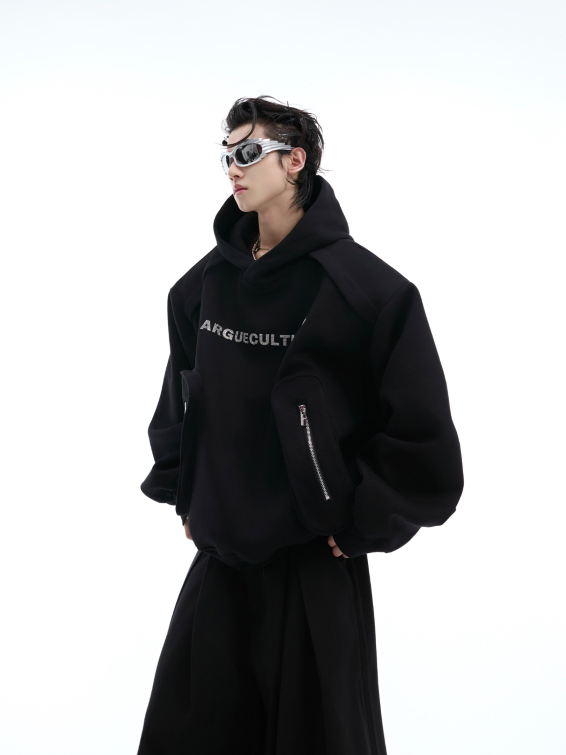 【24s Oct.】Simple Pocket Padded Shoulder Hoodie-IYAMIUIO