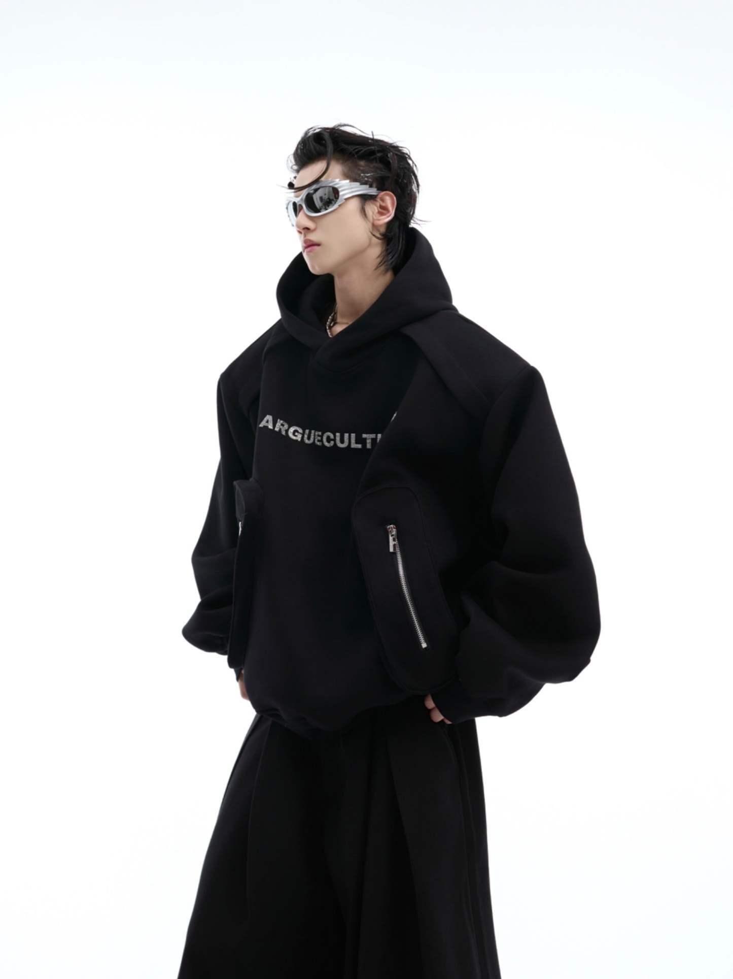 【24s Oct.】Simple Pocket Padded Shoulder Hoodie-IYAMIUIO