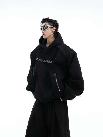 【24s Oct.】Simple Pocket Padded Shoulder Hoodie-IYAMIUIO