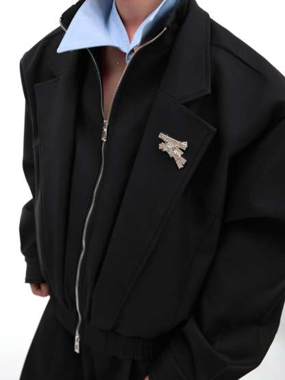 【24s Oct.】Double Collar Patchwork Jacket-IYAMIUIO