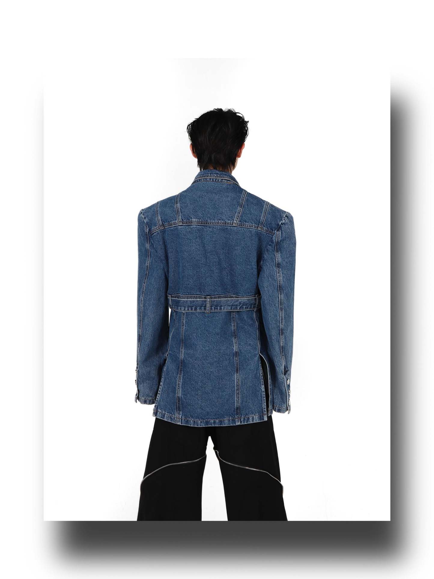 3D Deconstructed Denim Top-IYAMIUIO