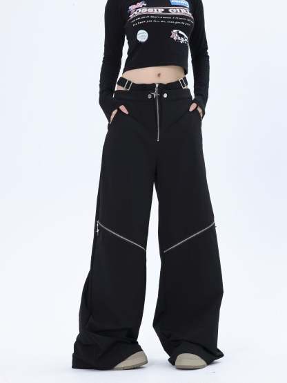 【23s October.】Hollow Zipper Design Trousers-IYAMIUIO
