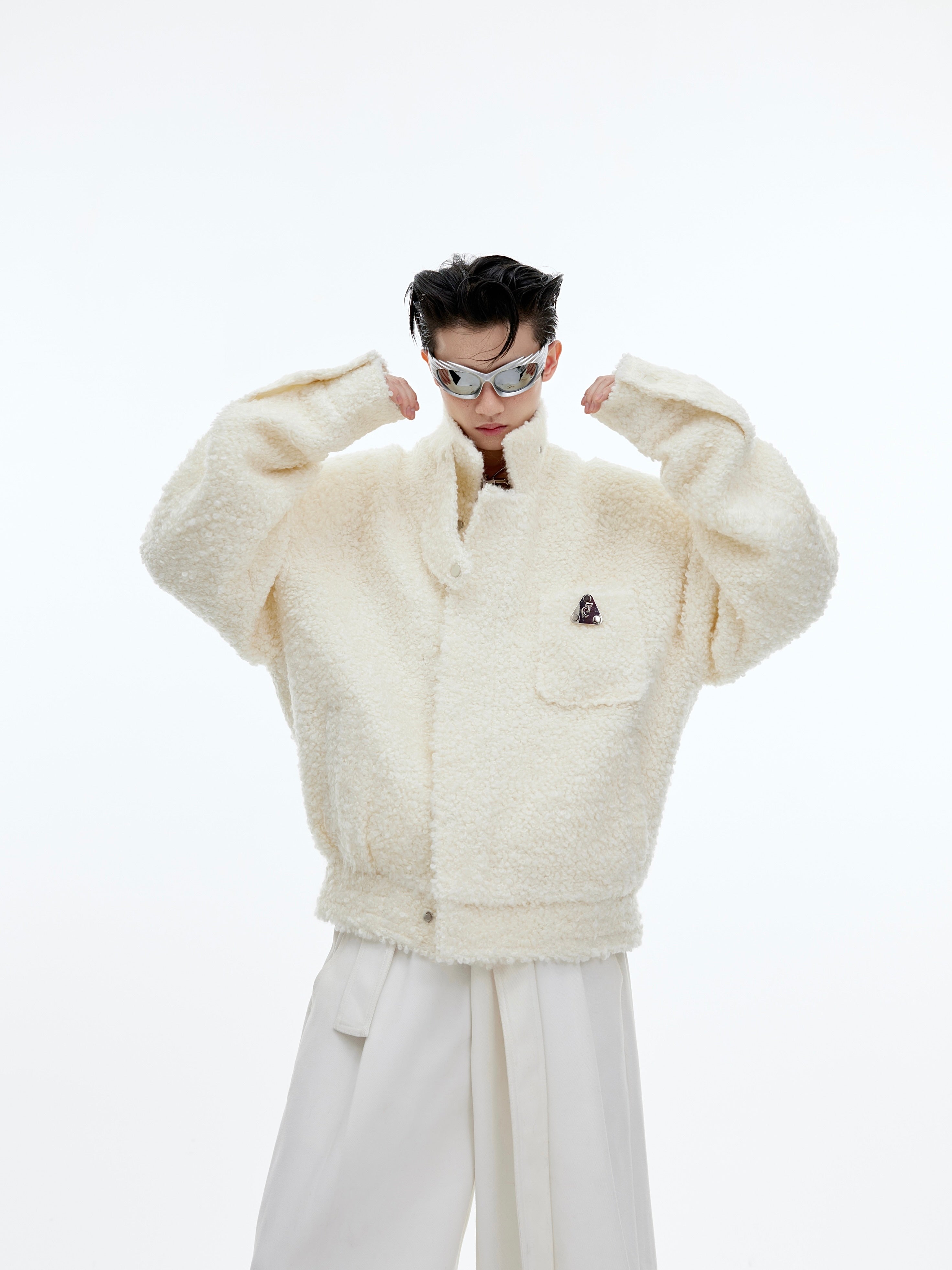 【24s January.】New Year Textured Wool Silhouette Short Jacket-IYAMIUIO