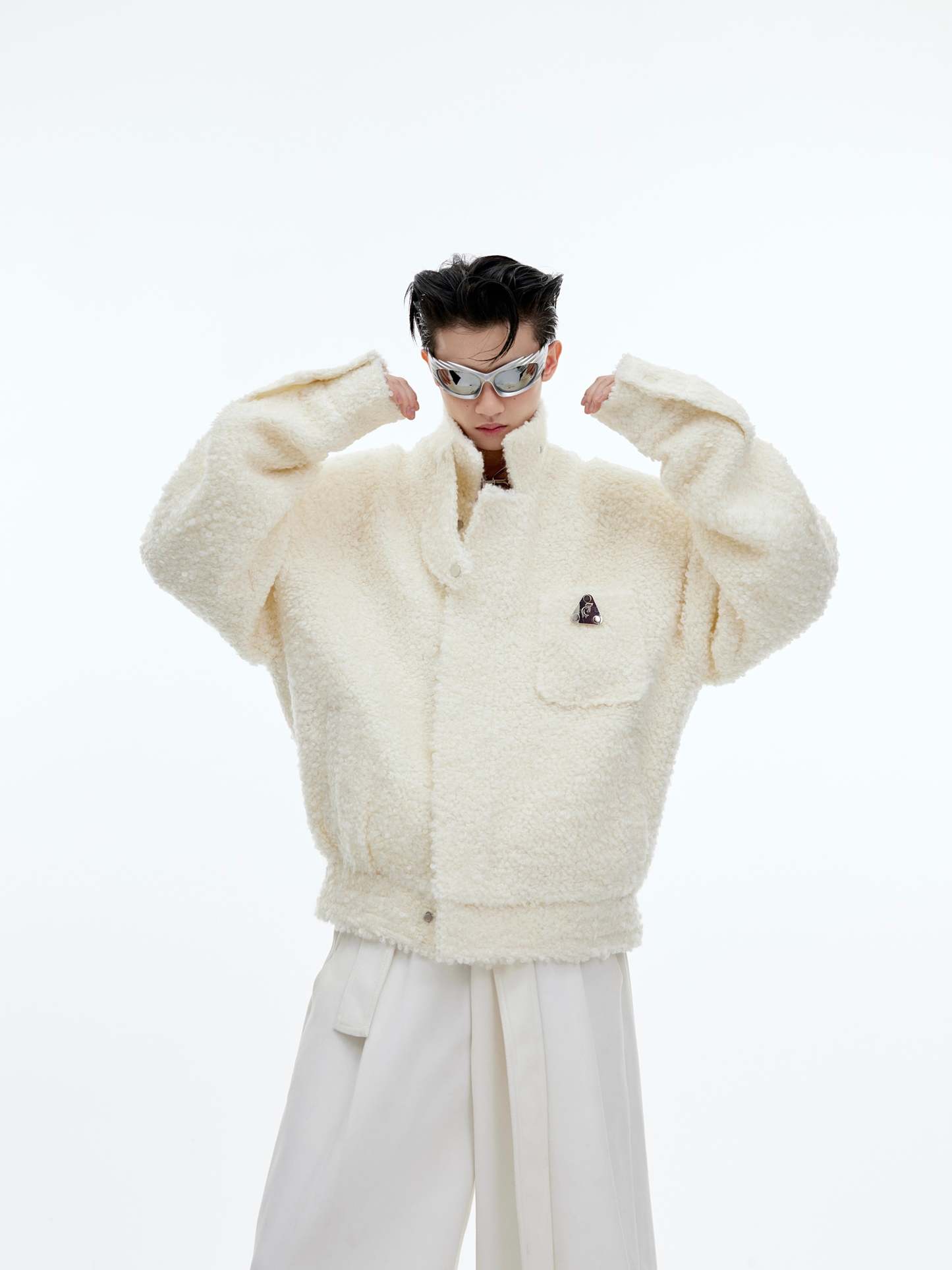 【24s January.】New Year Textured Wool Silhouette Short Jacket-IYAMIUIO