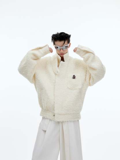 【24s January.】New Year Textured Wool Silhouette Short Jacket-IYAMIUIO