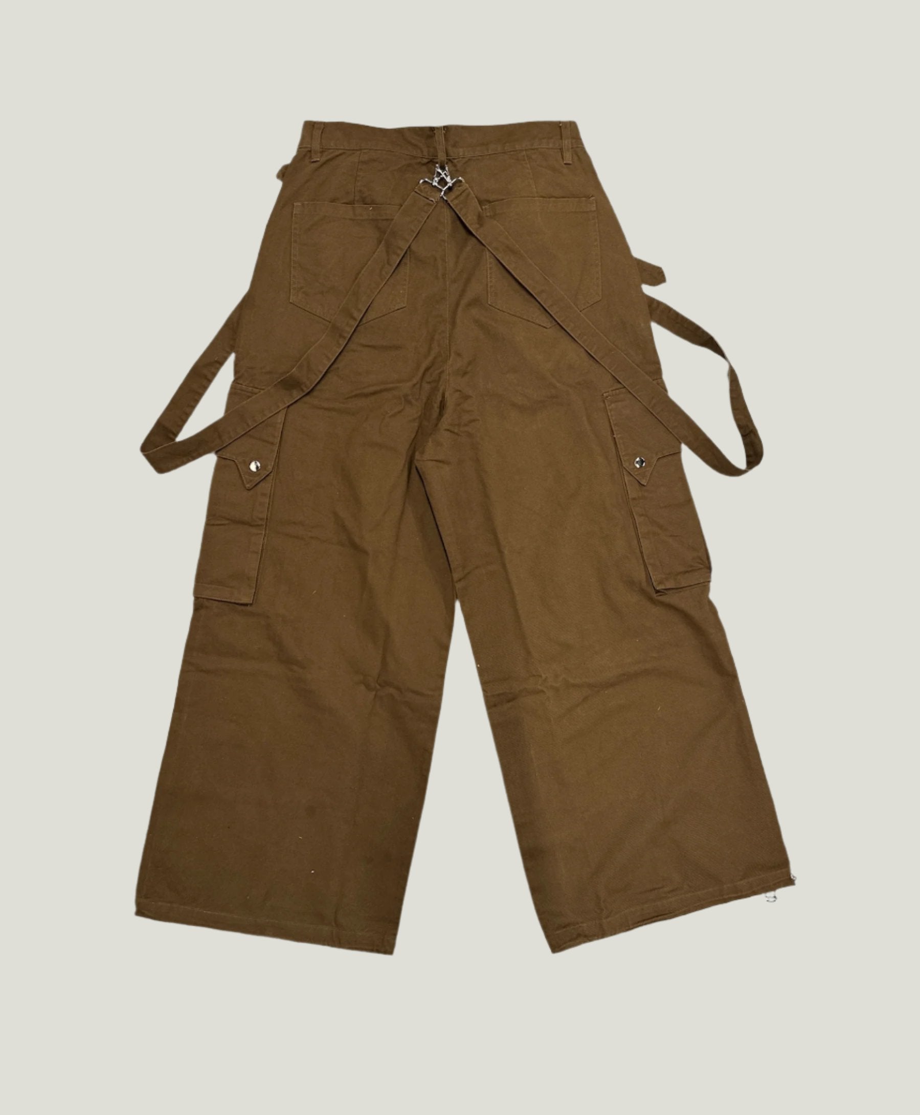 TAIGA STRAP PANTS (BROWN)-IYAMIUIO