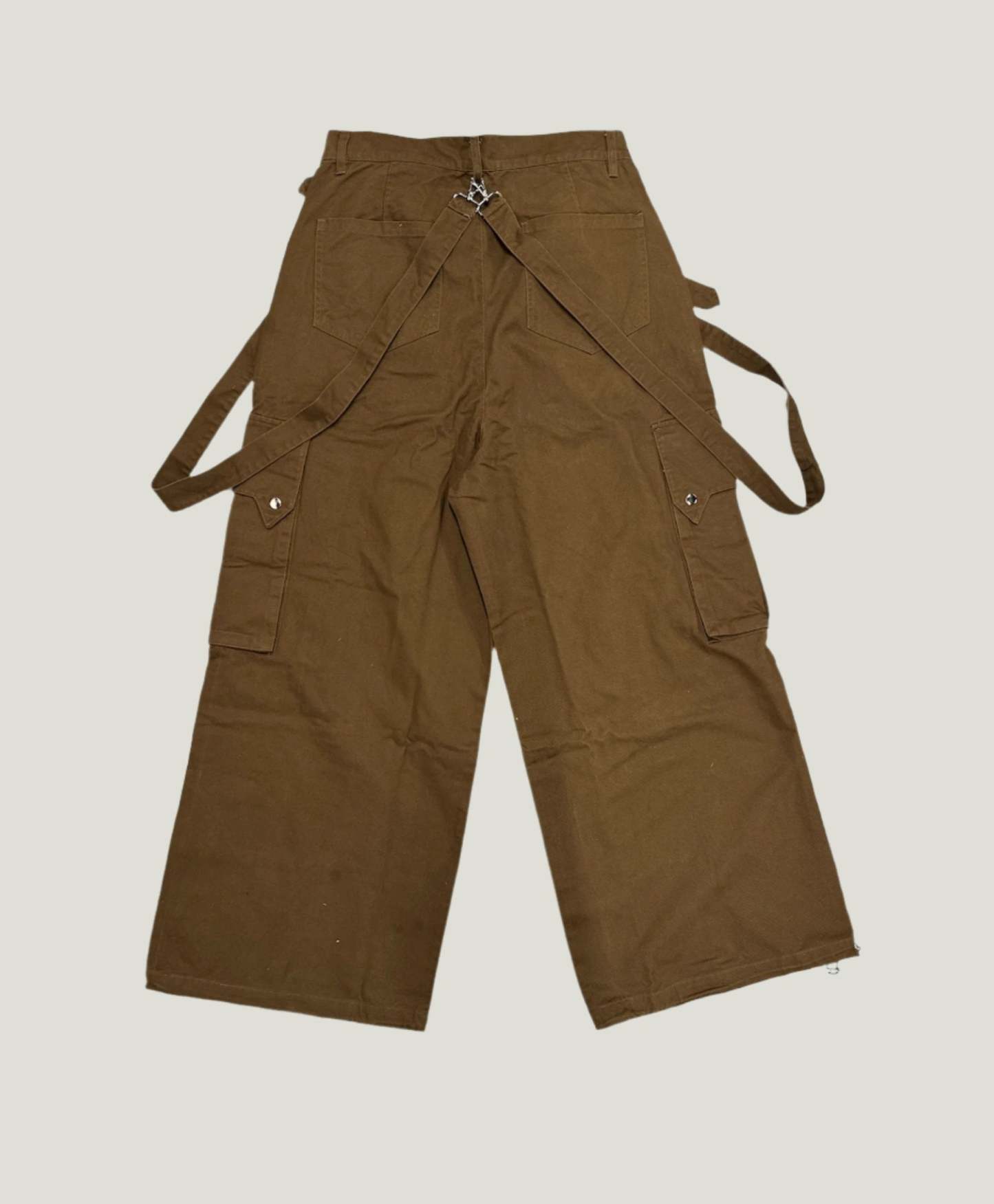 TAIGA STRAP PANTS (BROWN)-IYAMIUIO
