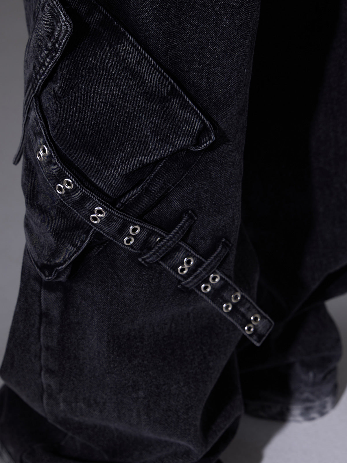 【24s June.】Patchwork Multi-pocket Cargo Jeans-IYAMIUIO