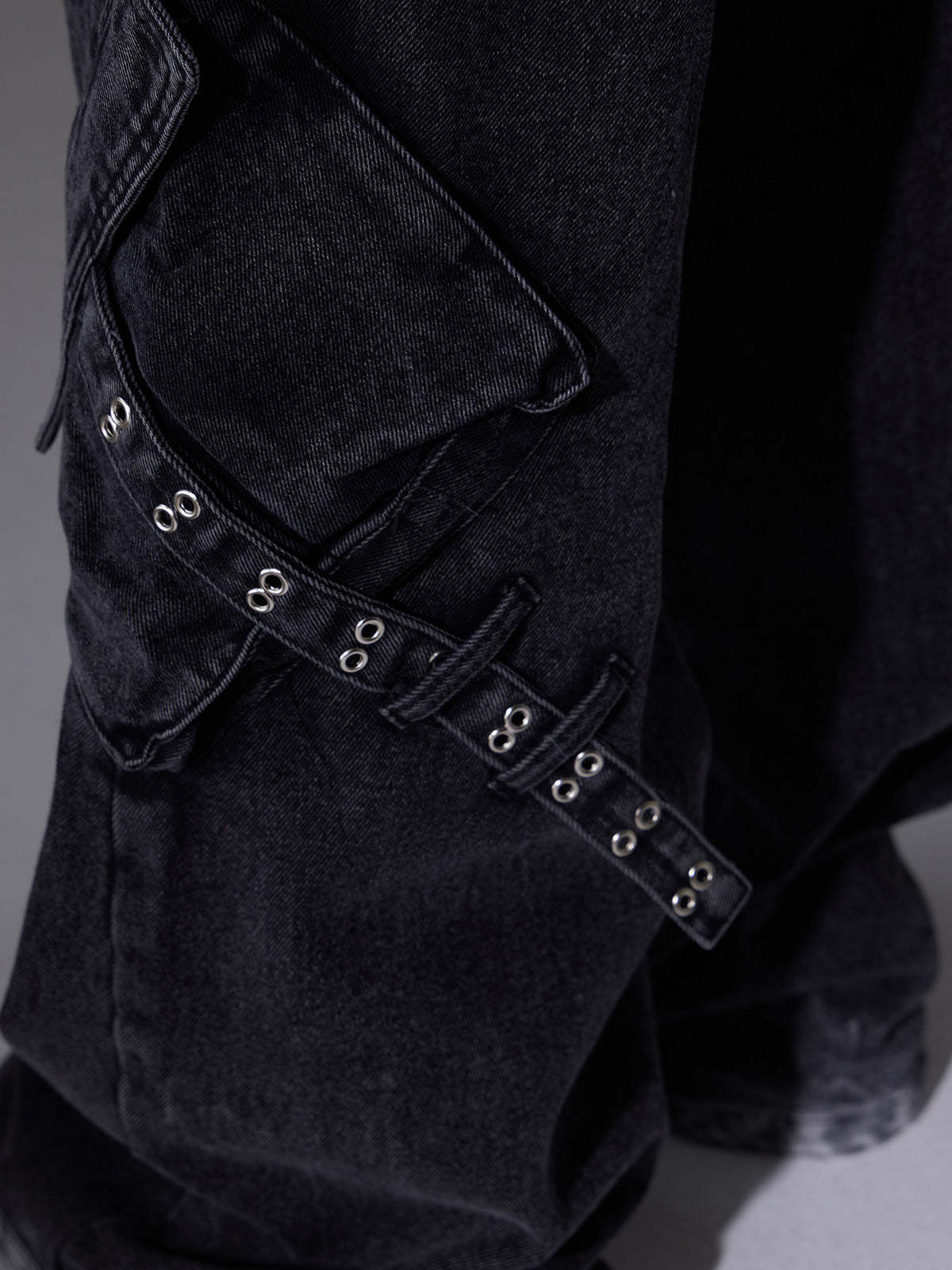 【24s June.】Patchwork Multi-pocket Cargo Jeans-IYAMIUIO
