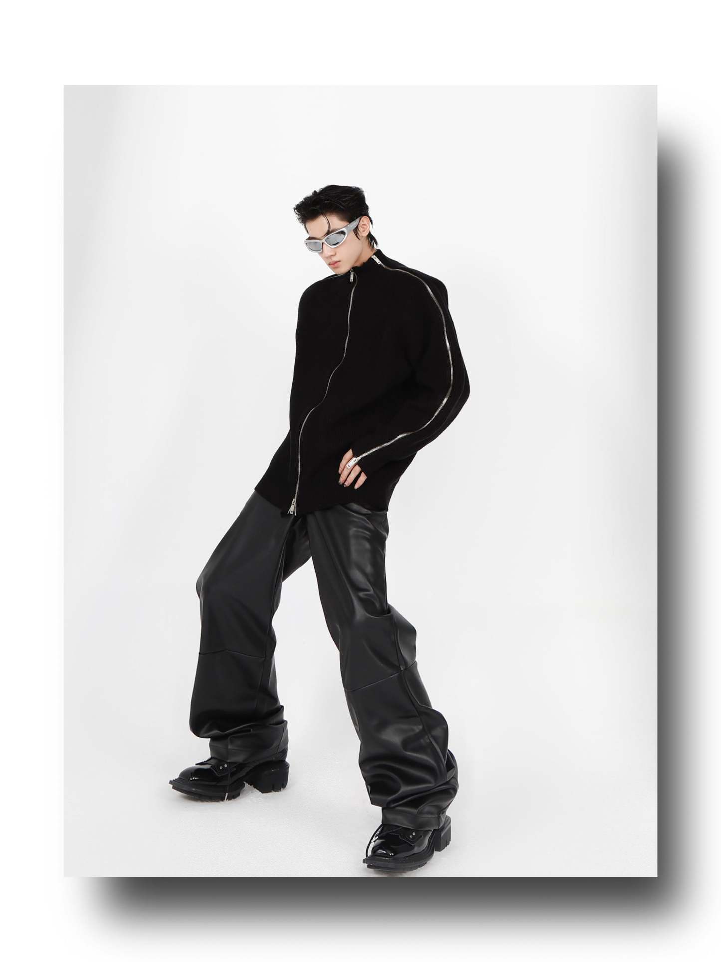 Stitching Sweater-IYAMIUIO