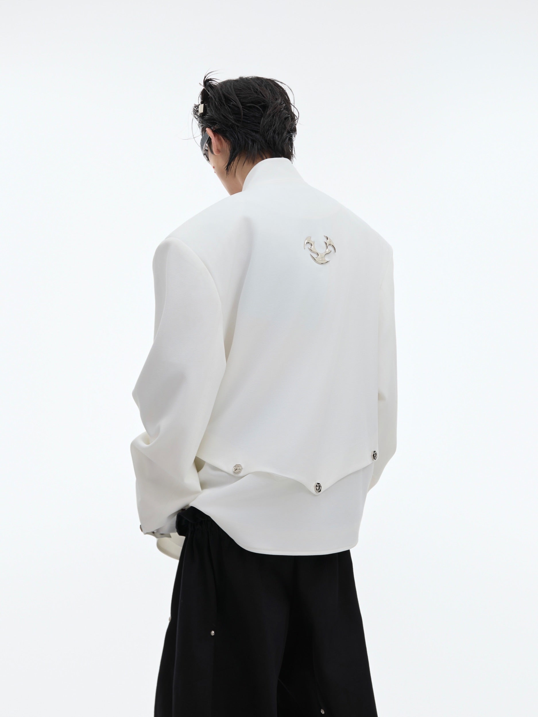 【24s Oct.】Niche Deconstructed Glittery Metal Buckle Suit Jacket-IYAMIUIO