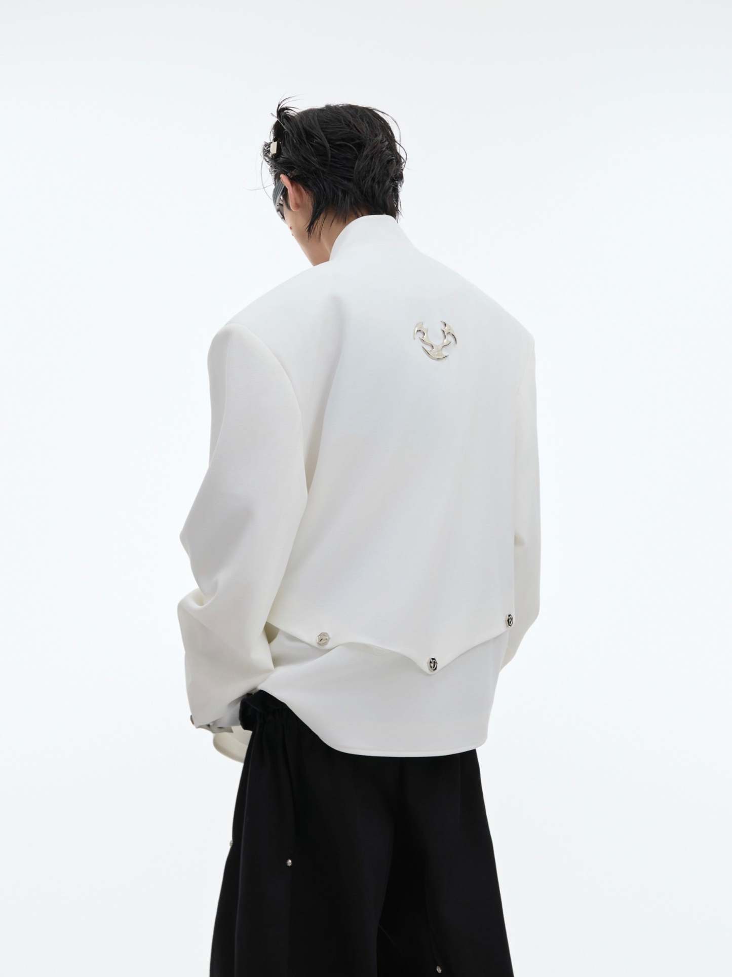 【24s Oct.】Niche Deconstructed Glittery Metal Buckle Suit Jacket-IYAMIUIO