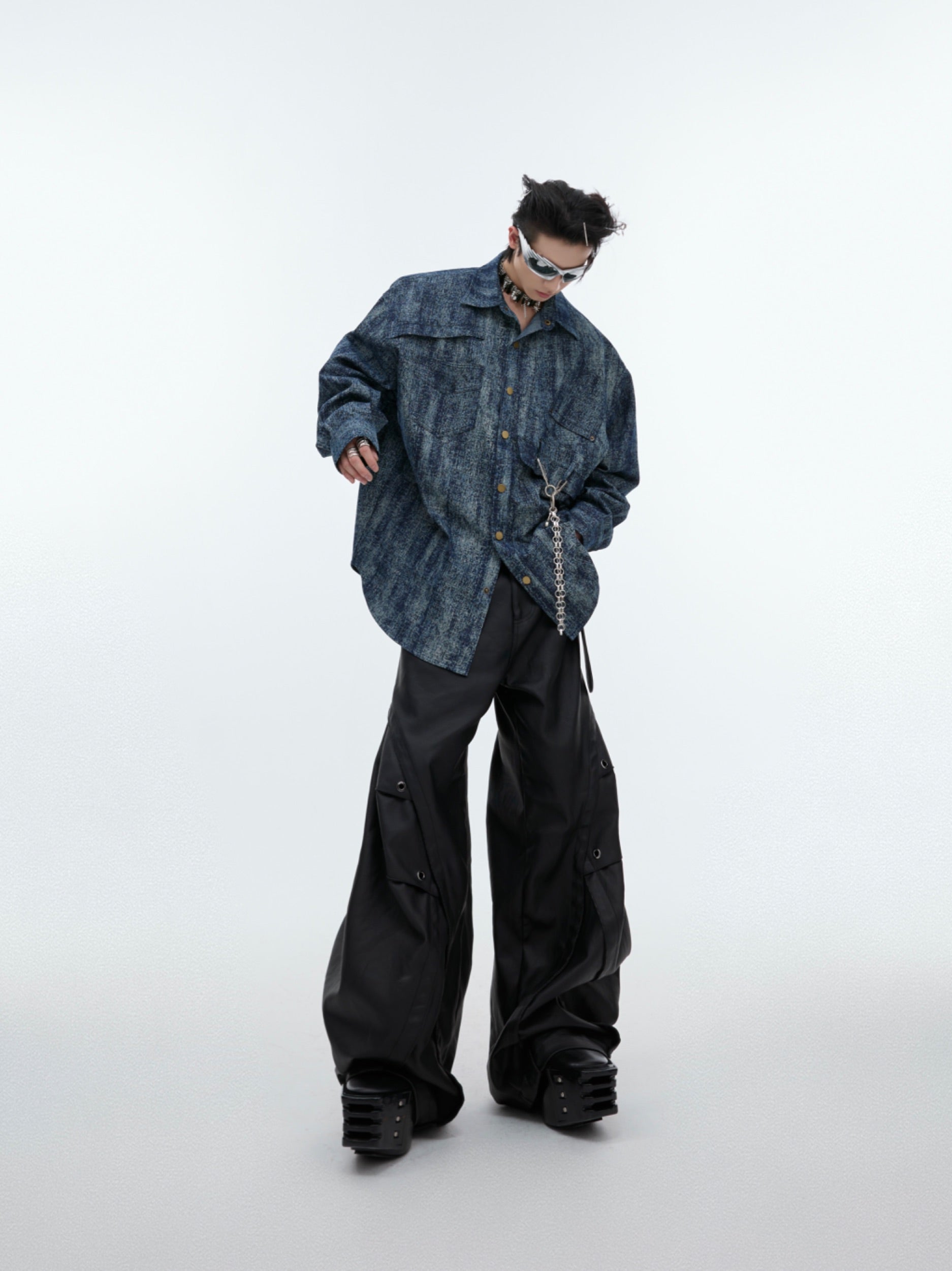 【24s Sep.】Deconstructed Distressed Gradient Vintage Shirt-IYAMIUIO