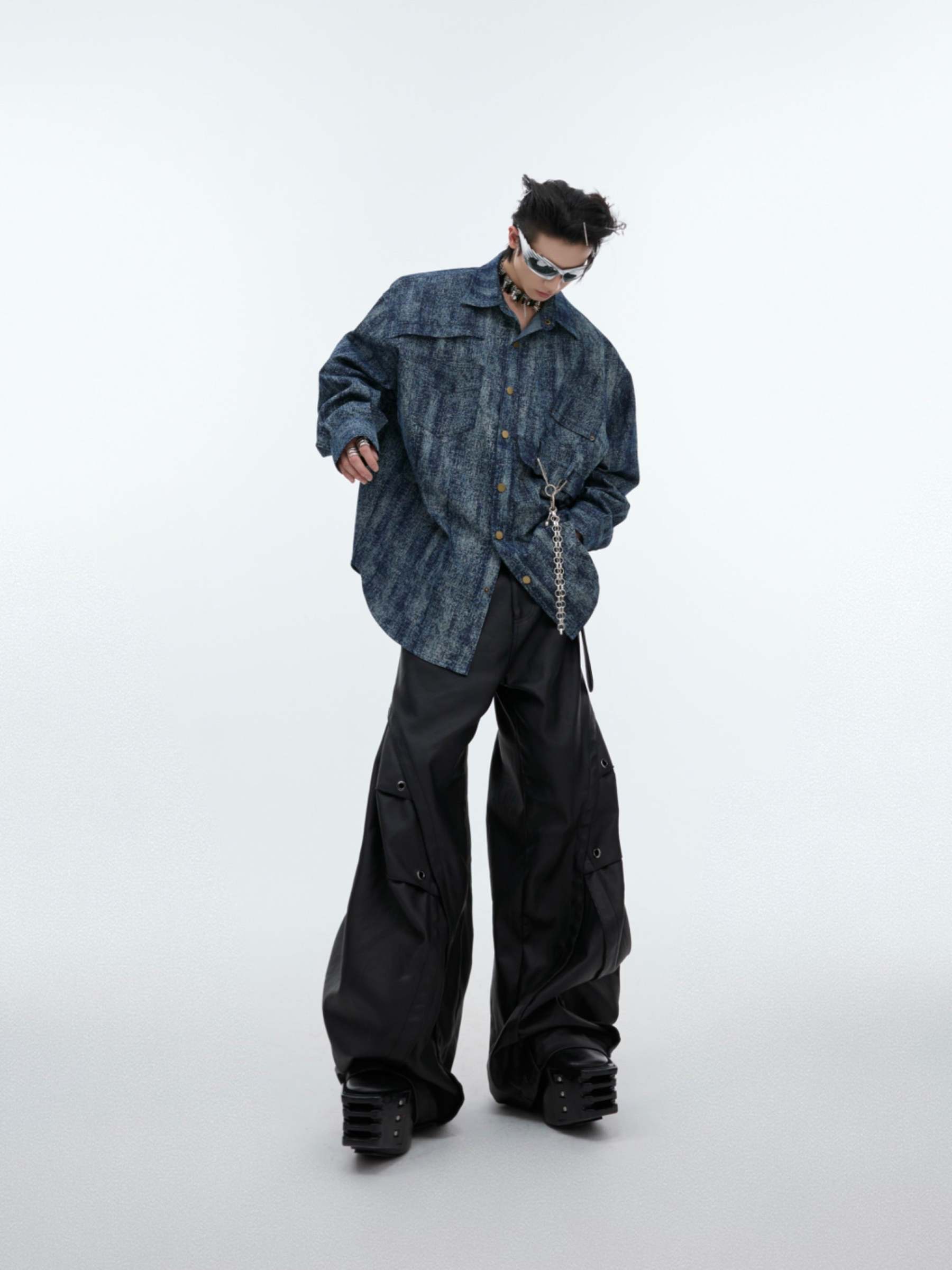 【24s Sep.】Deconstructed Distressed Gradient Vintage Shirt-IYAMIUIO