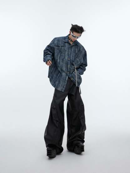 【24s Sep.】Deconstructed Distressed Gradient Vintage Shirt-IYAMIUIO