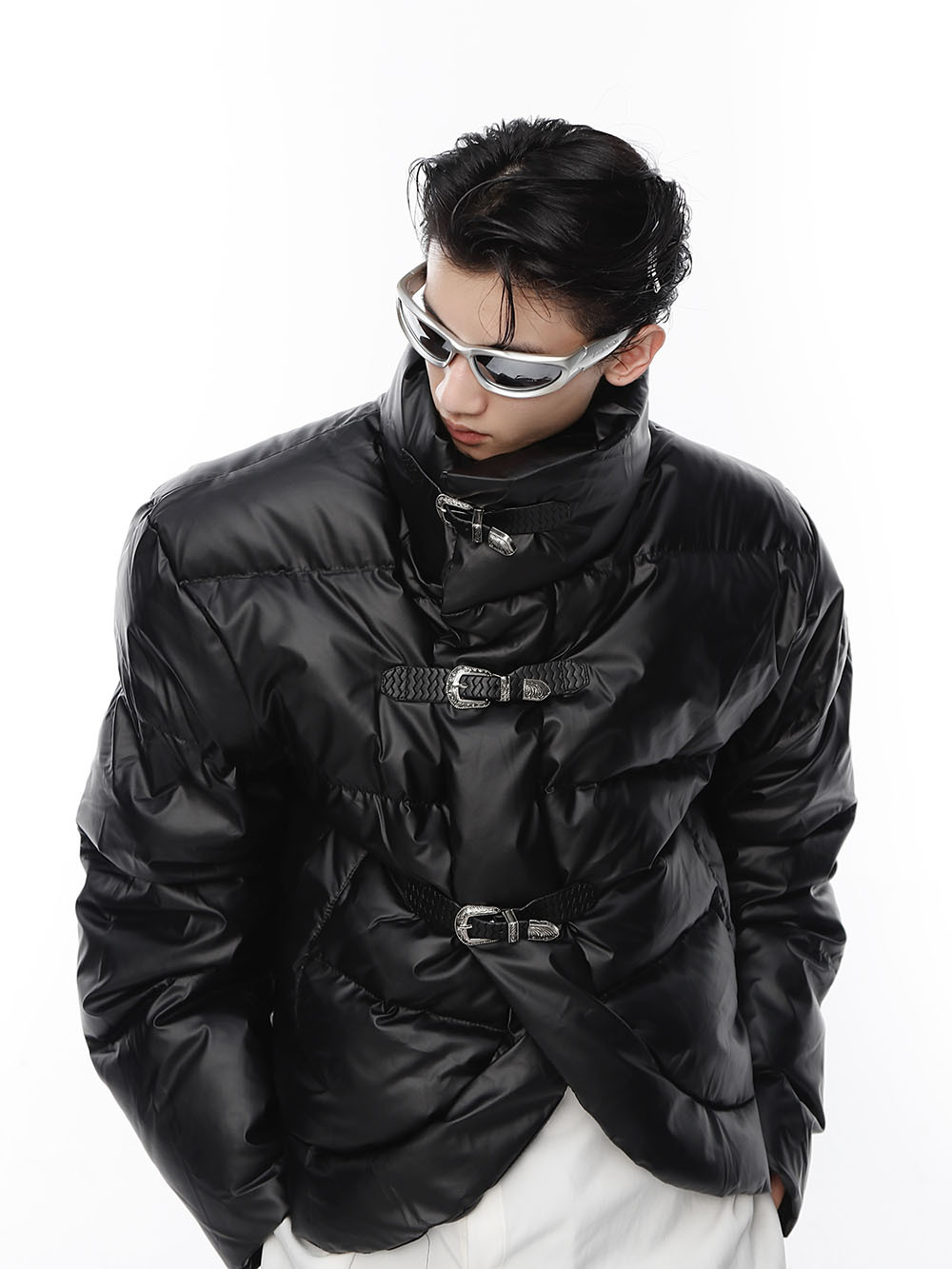 Irregular Leather Jacket-IYAMIUIO