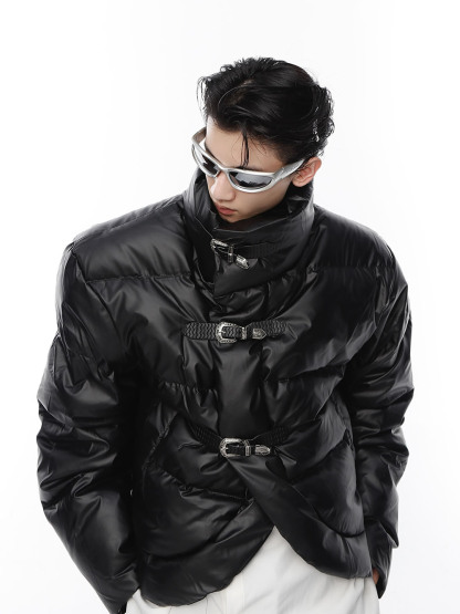 Irregular Leather Jacket-IYAMIUIO