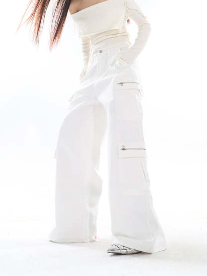 【23s September.】Casual Straight Cargo Pants-IYAMIUIO