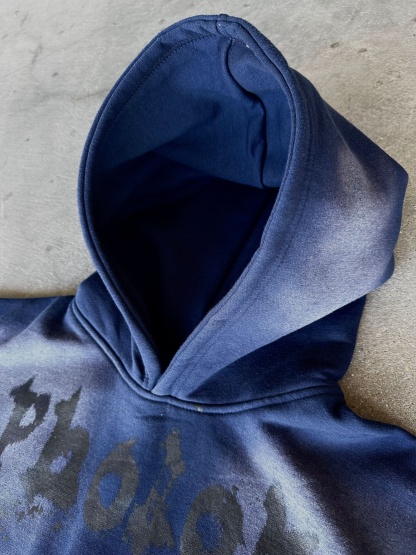 "Resistance" Hoodie (Washed Navy)-IYAMIUIO