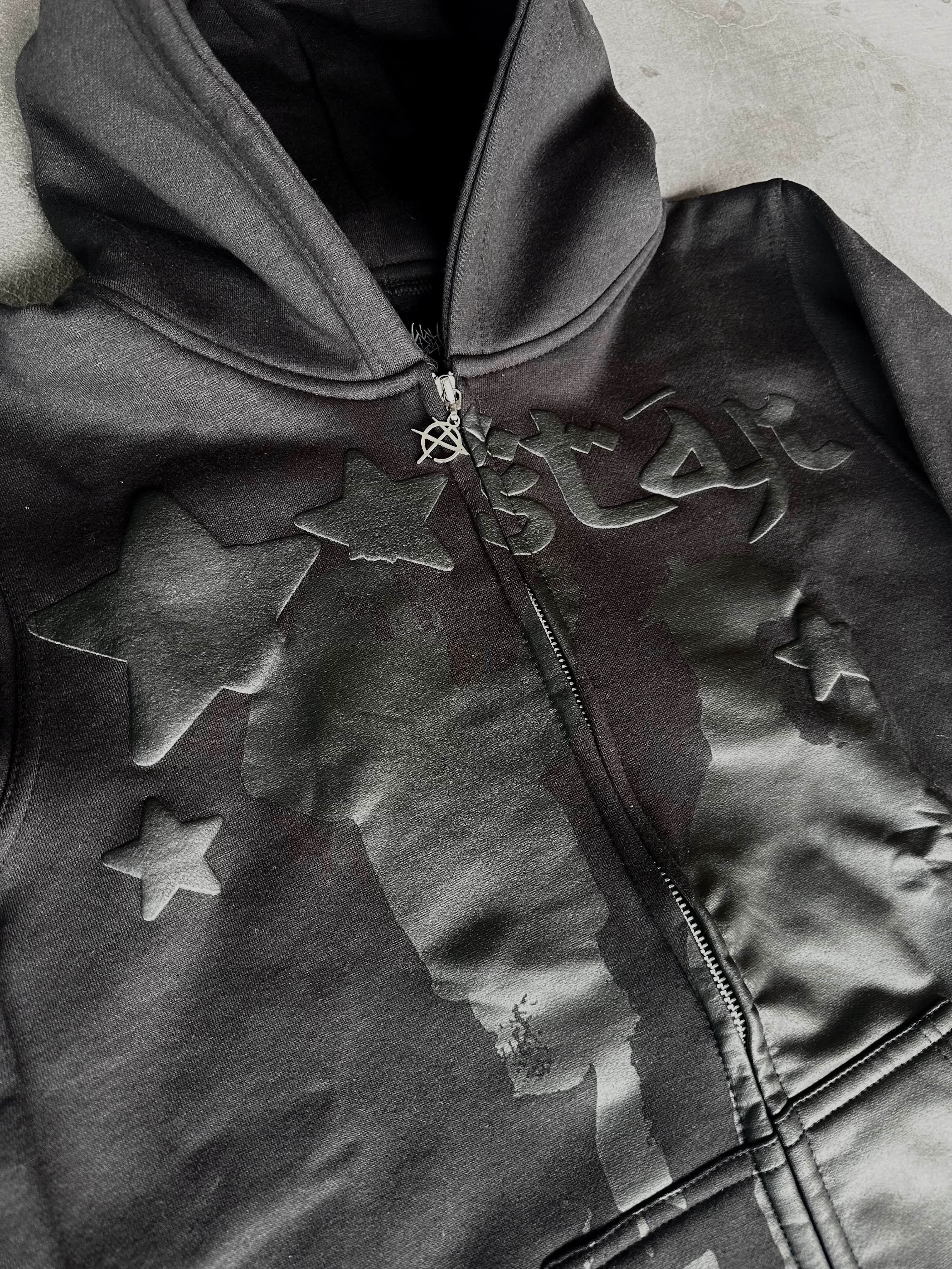 "Star Girl" Zip-Up (Black)-IYAMIUIO