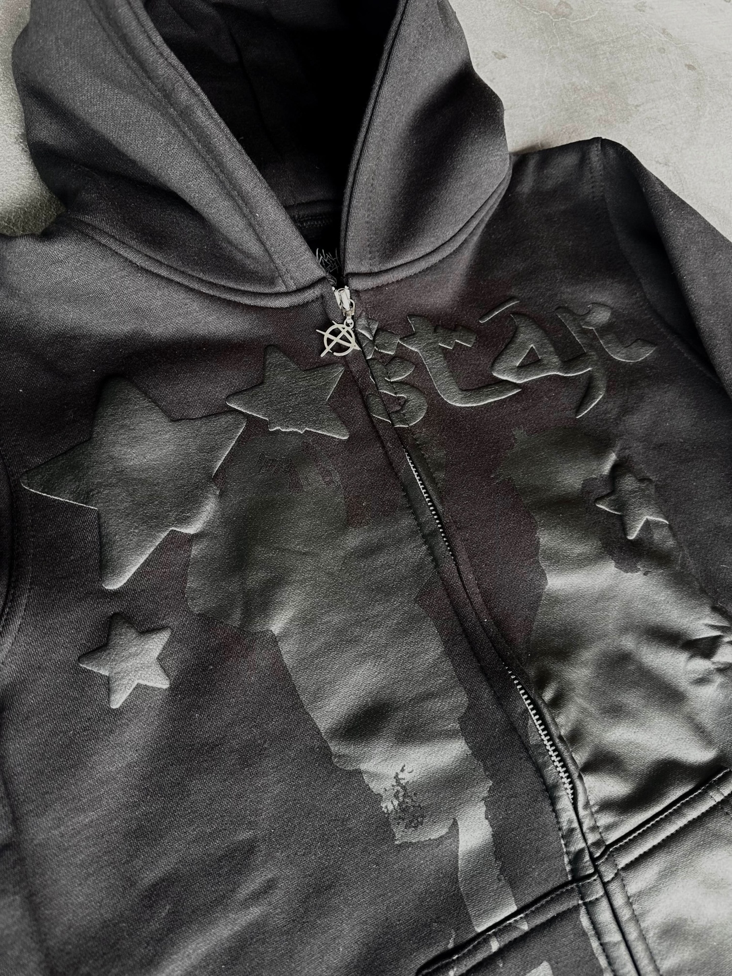 "Star Girl" Zip-Up (Black)-IYAMIUIO