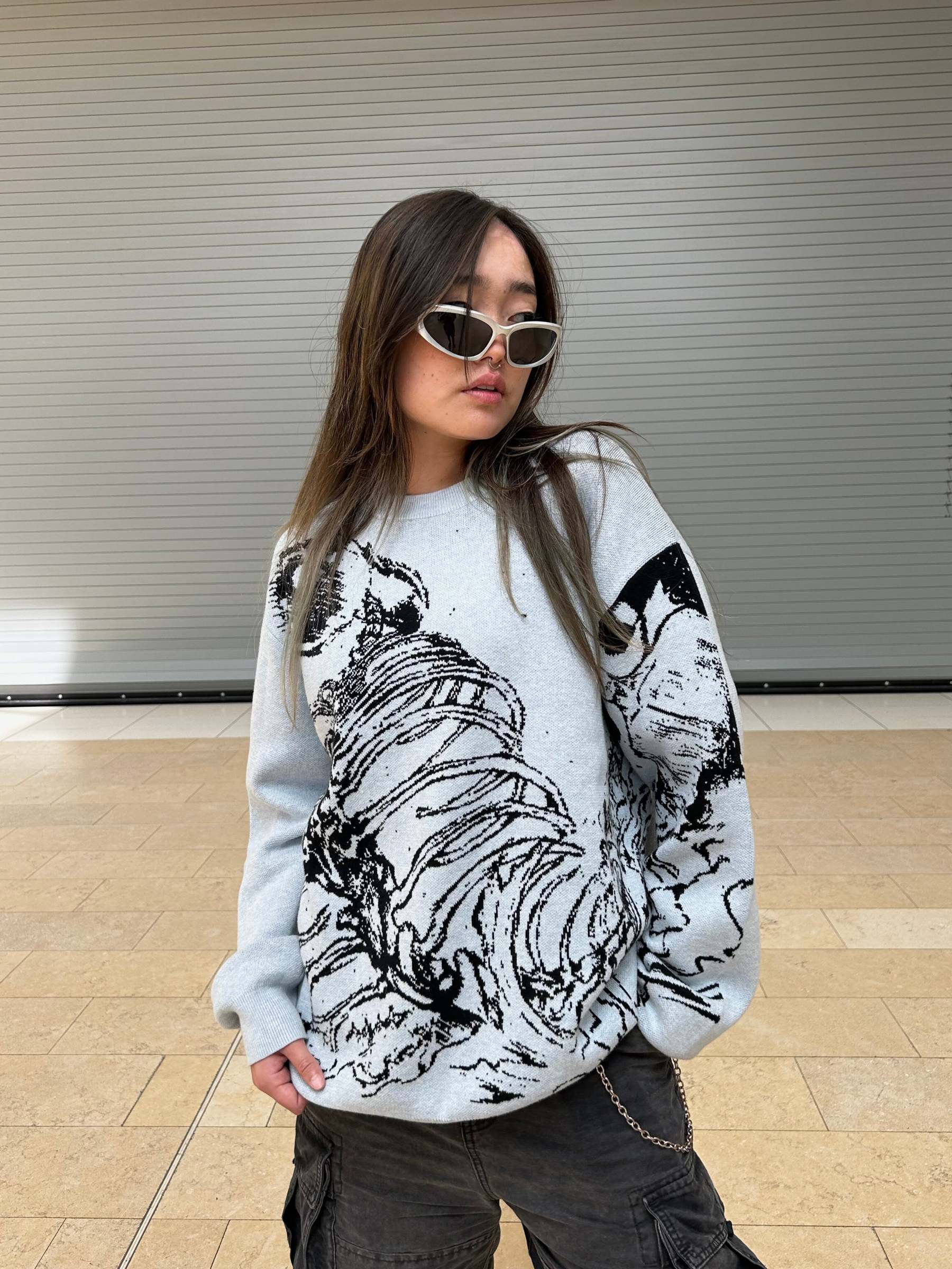 "Rumbling" Knit Gray-IYAMIUIO