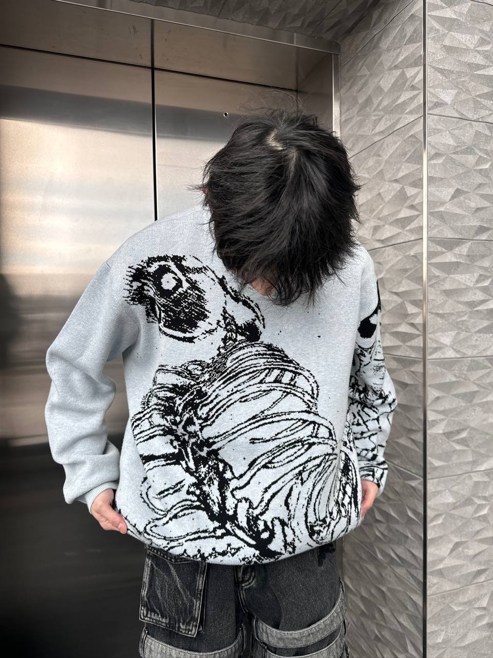 "Rumbling" Knit Gray-IYAMIUIO