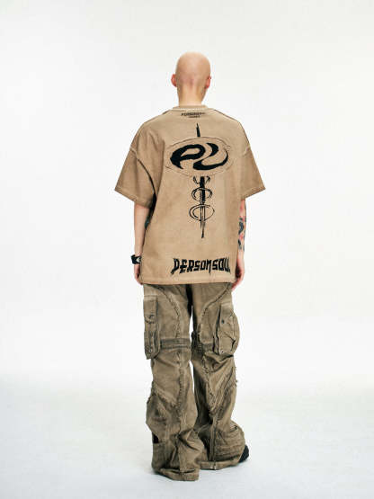 Personsoul Symbol Elements Oversized T-shirt-IYAMIUIO