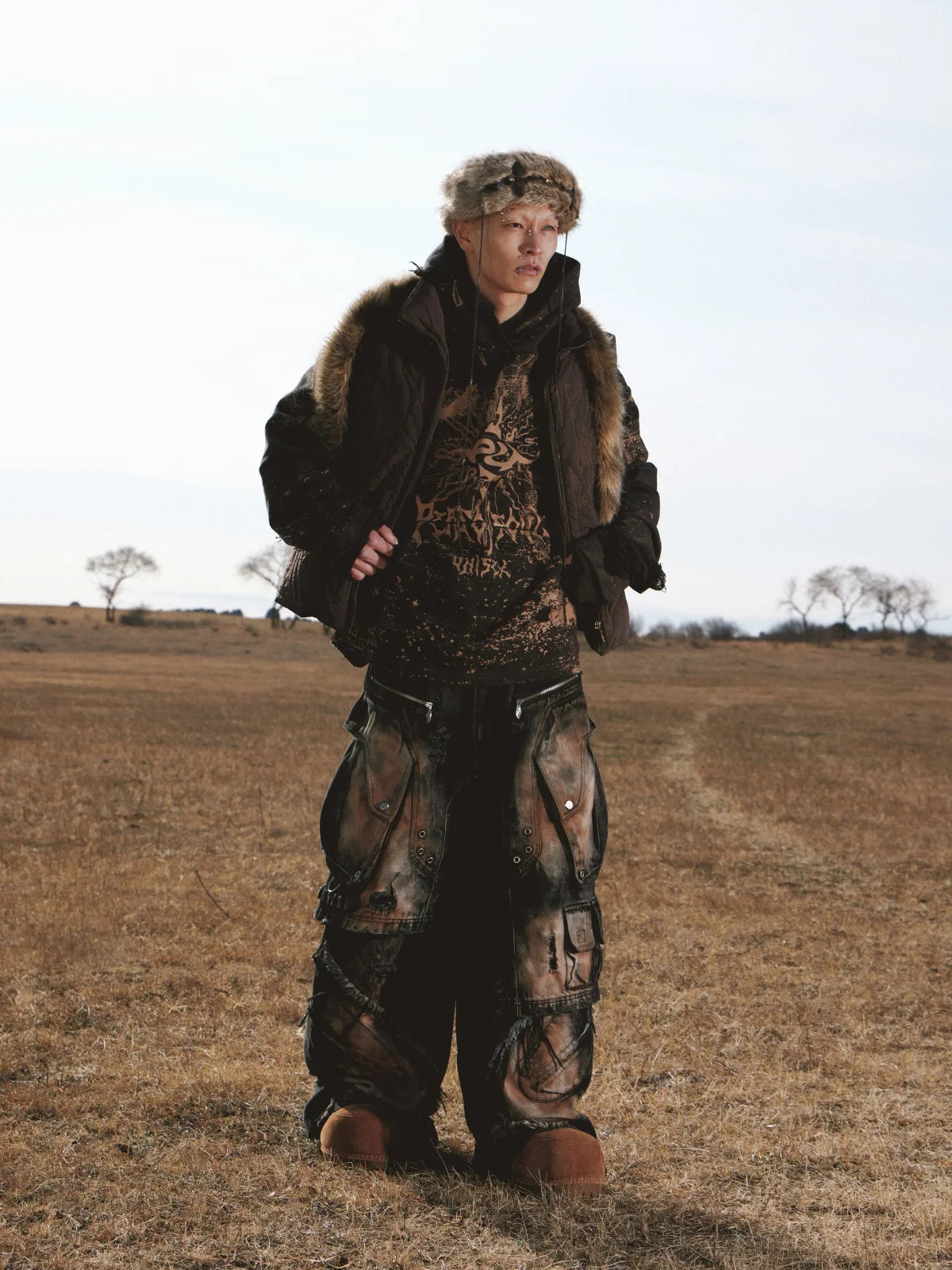 Personsoul Armor Faux Skirt Mud Dye Cargo Pants – Supeswag