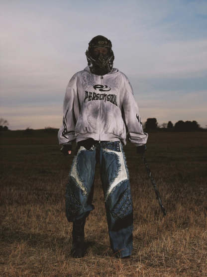 Personsoul Armor Structured Raw Edge Jeans-IYAMIUIO