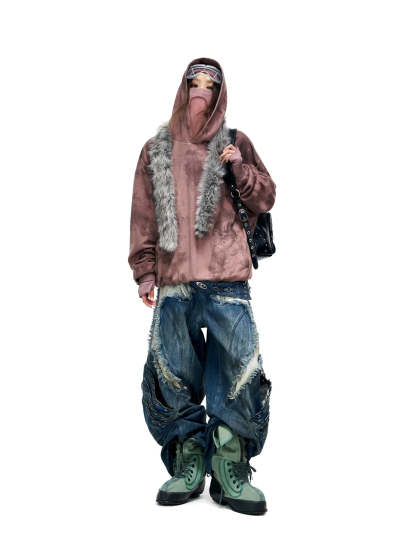 Personsoul Armor Structured Raw Edge Jeans-IYAMIUIO