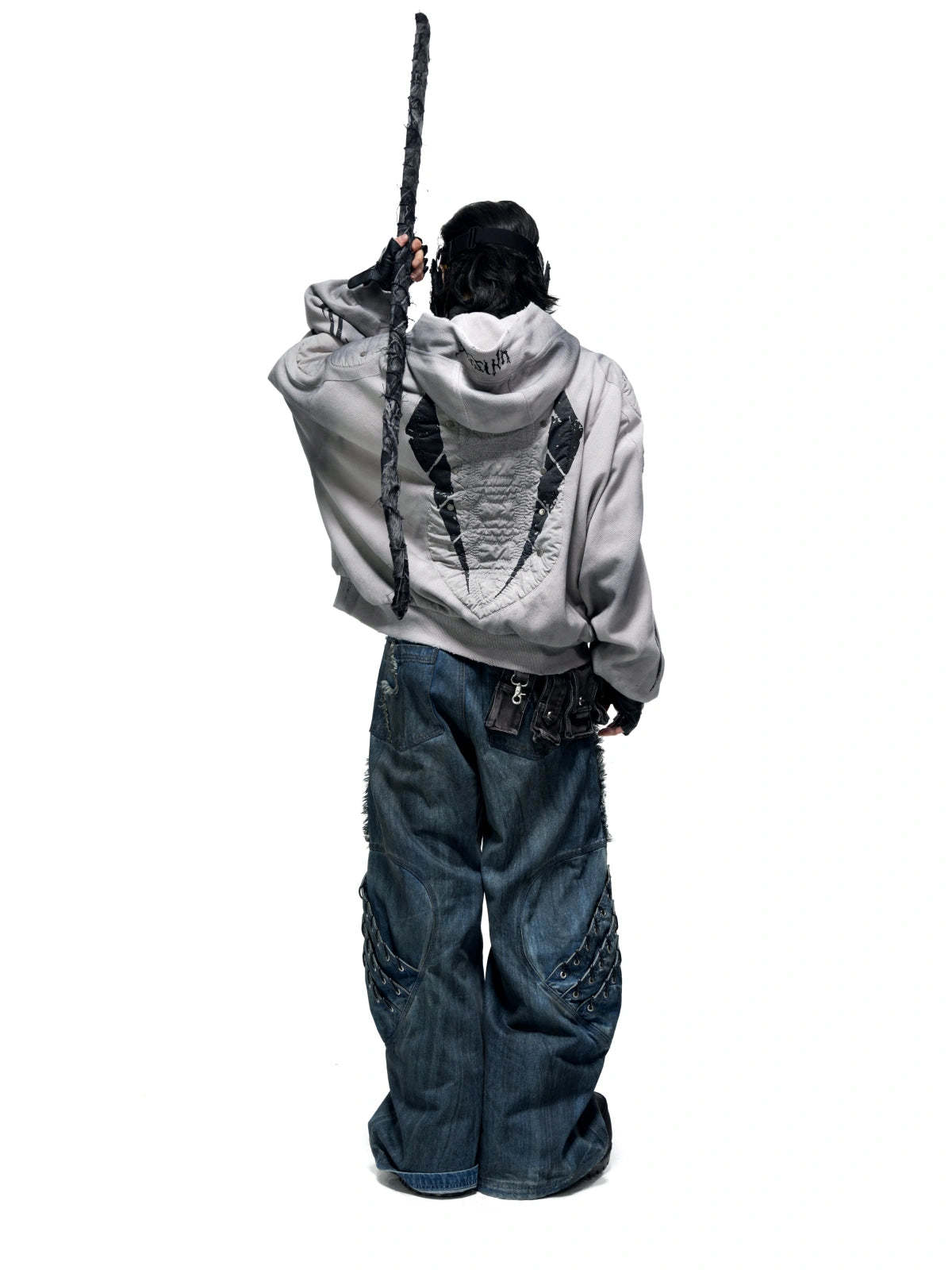 Personsoul Armor Structured Raw Edge Jeans-IYAMIUIO