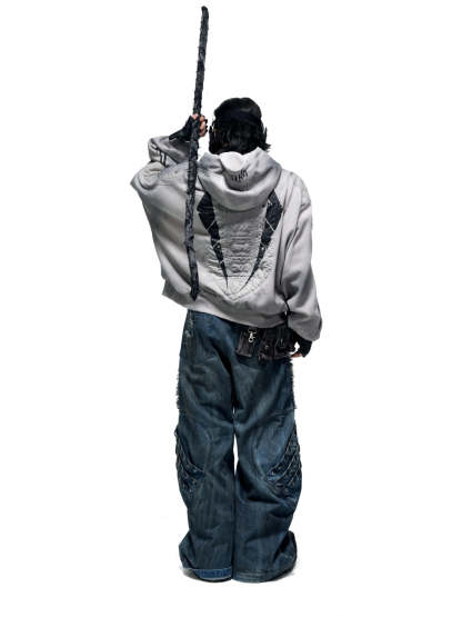 Personsoul Armor Structured Raw Edge Jeans-IYAMIUIO