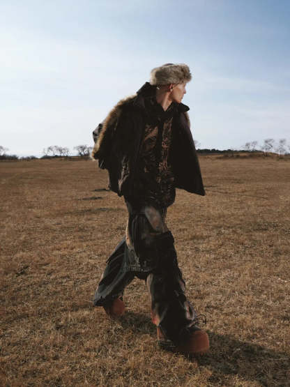 Personsoul Sun Totem Distressed Hoodie-IYAMIUIO