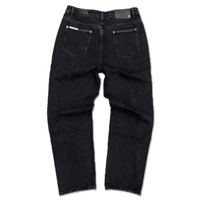 BLACK ZIP BAGGY DENIM-IYAMIUIO