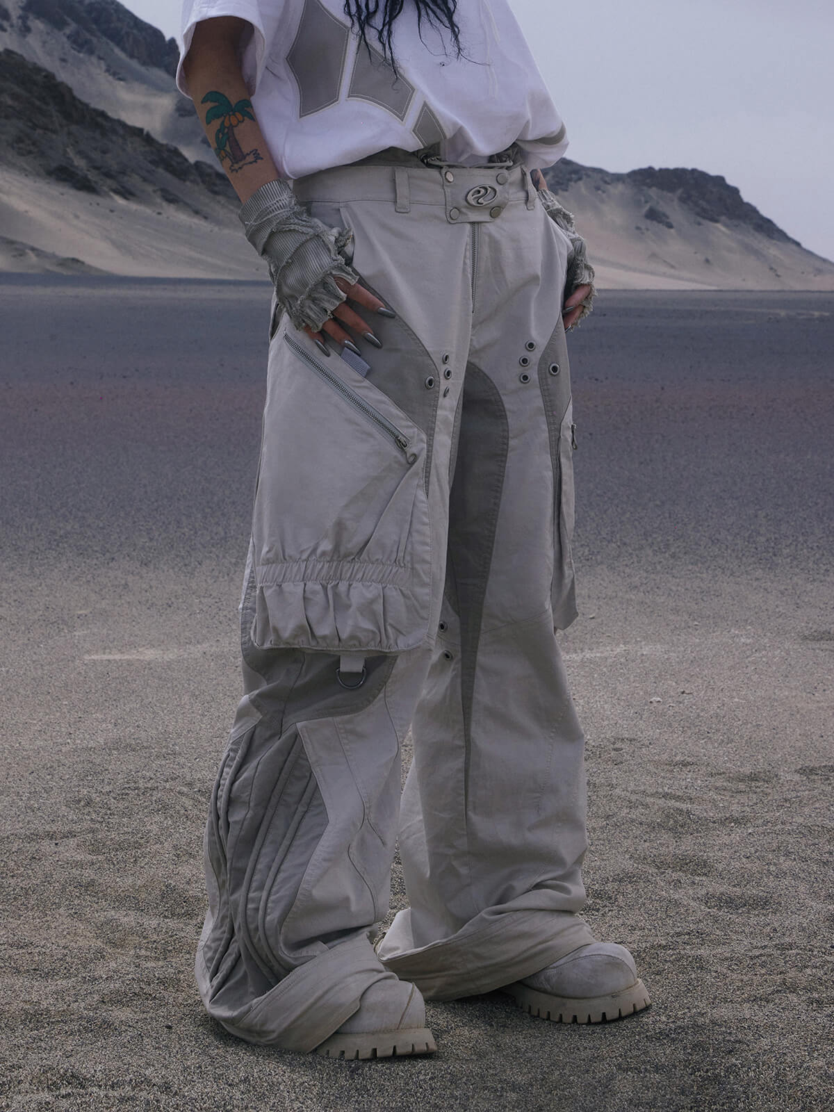 Personsoul Bootcut Cargo Pants-IYAMIUIO