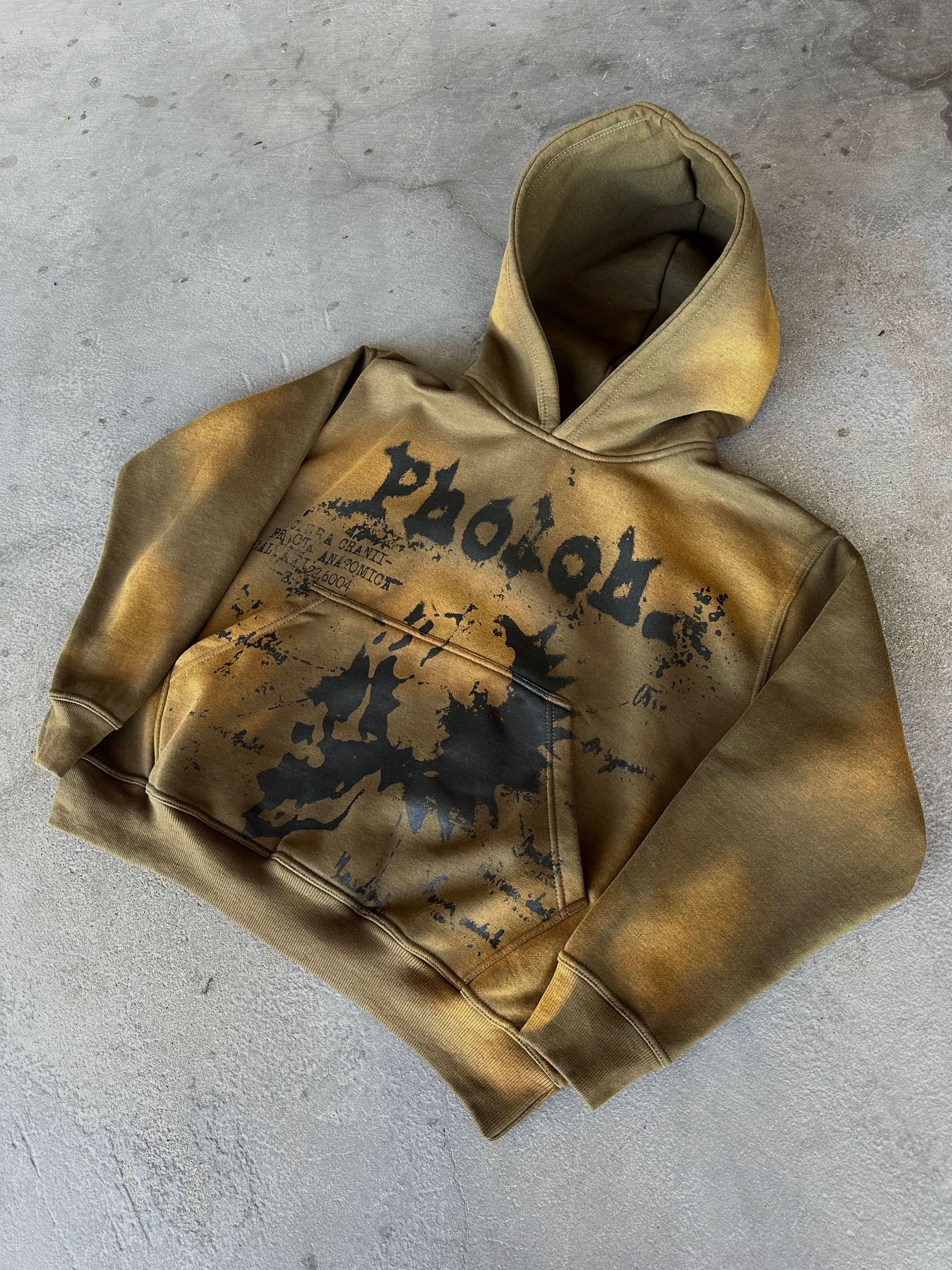 "Resistance" Hoodie (Washed Olive)-IYAMIUIO