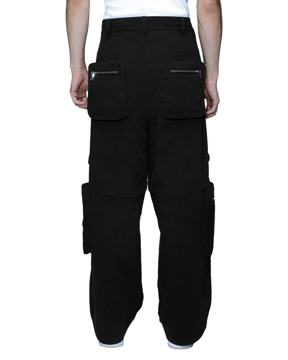 Detachable Cargo Pants Black-IYAMIUIO