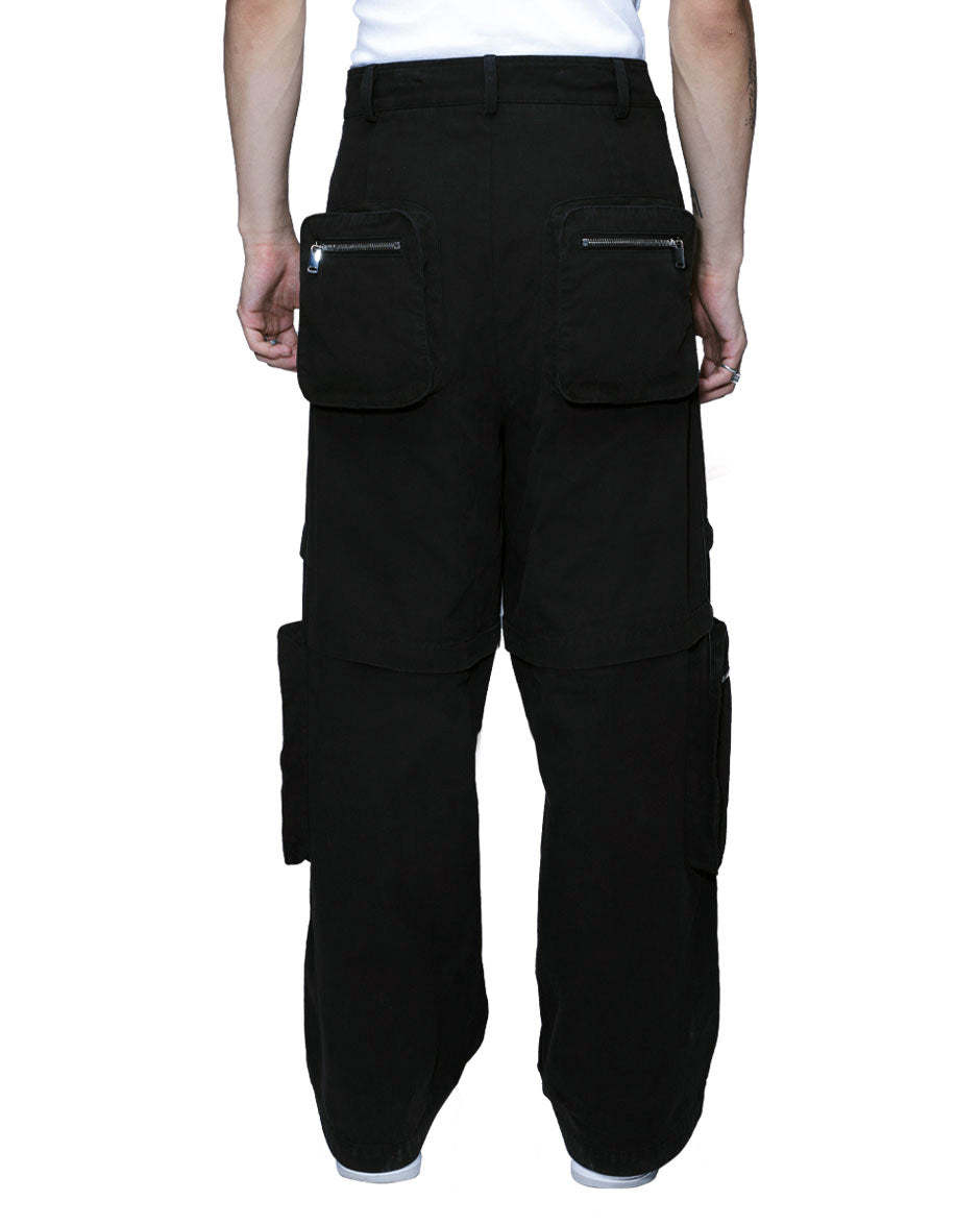 Detachable Cargo Pants Black-IYAMIUIO