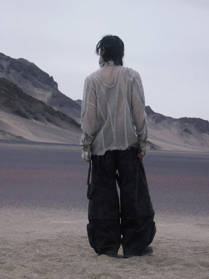 Personsoul Brown Camo Overalls with Zip-Off Legs-IYAMIUIO