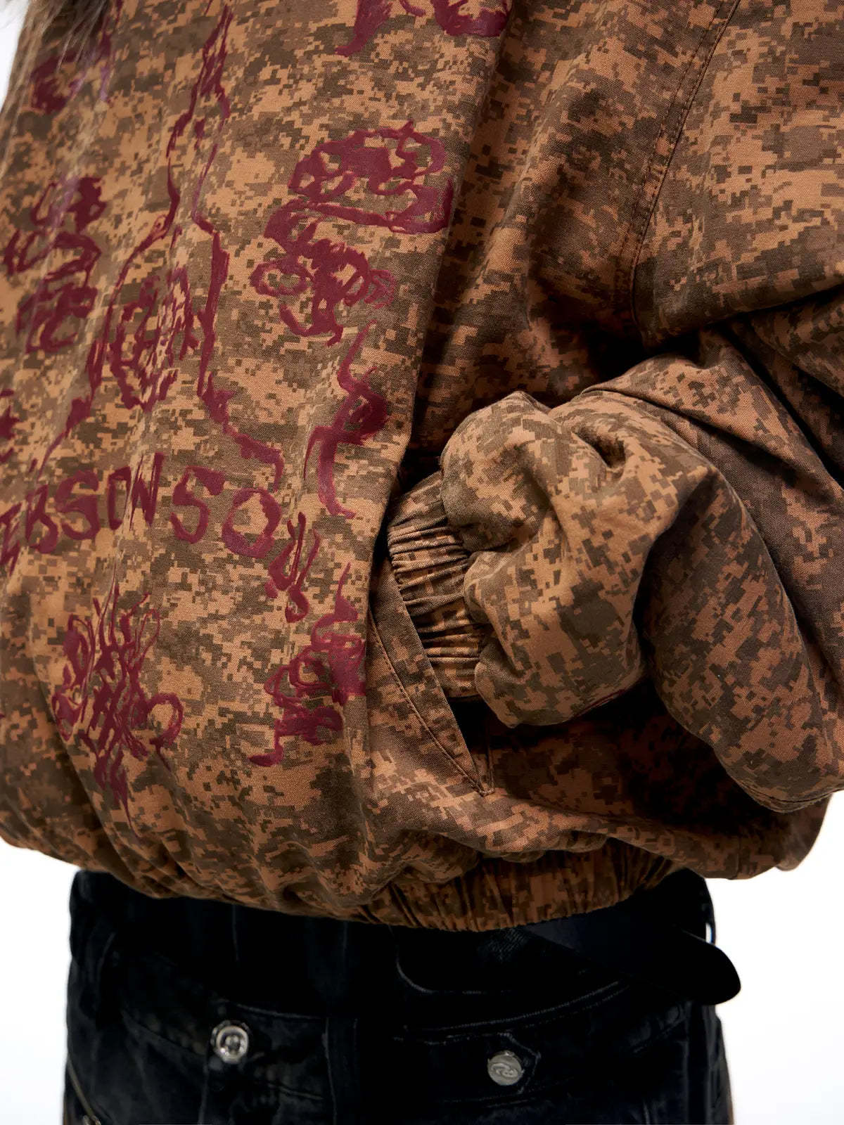 Personsoul Camouflage Totem Cotton Hoodie-IYAMIUIO