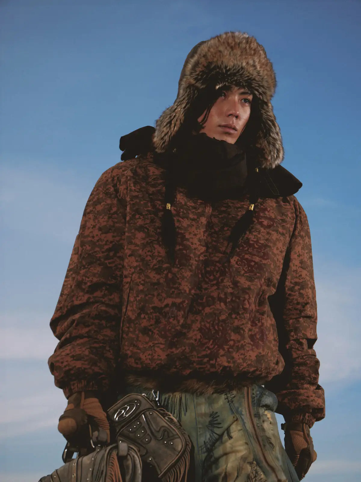 Personsoul Camouflage Totem Cotton Hoodie-IYAMIUIO